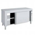MESA CALIENTE CENTRAL CON PUERTAS CORREDERAS 180x60