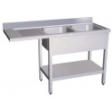 FREGADERO 2 CUBAS 160X60 ES/IZQDA
