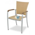 Sillón en aluminio plastif y médula sintética