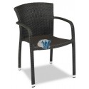 Sillón en aluminio y médula sintética.