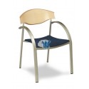 SILLÓN MADERA TUBO OVAL ACERADO