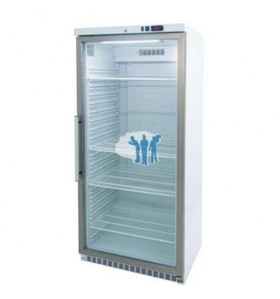 Armario GN2/1 Lacado Blanco 600 litros Puerta de Cristal Refrigerado de 780 x745x1865