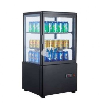 ARMARIO EXPOSITOR REFRIGERADO 4 CARAS NEGRO 58 L