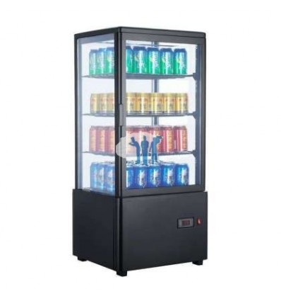 ARMARIO EXPOSITOR REFRIGERADO 4 CARAS NEGRO 78 L