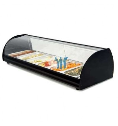 VITRINA CALIENTA TAPAS 6 BANDEJAS LUZ LED