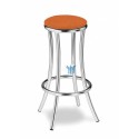 Taburete tubo aluminio anonizado, asiento tapizado
