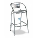 Taburete aluminio anonizado asiento en aluminio