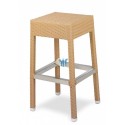 Taburete tubo aluminio, asiento médula sintética