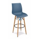 Taburete madera asiento polipropileno
