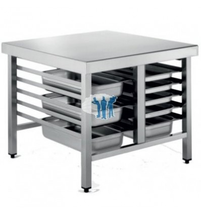 Mesa soporte para horno guías 6+6 GN1/1 110X95X70