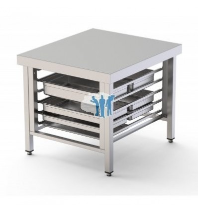 Mesa soporte para horno guías 6 GN2/1 85X75X70.