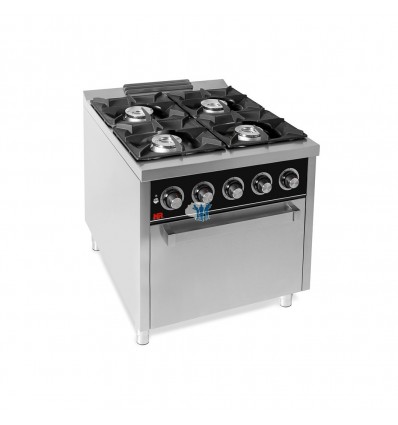 Cocina a gas 4 fuegos con horno 80x93x88.