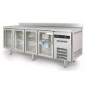 Mesa refrigerada 4 puertas cristal 250x70x85